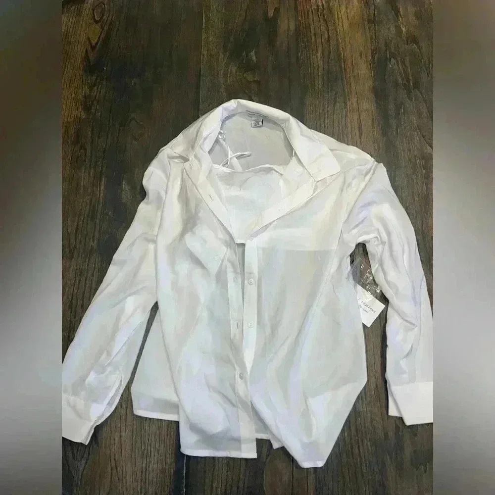 NWOT Long‎ Sleeve White Shirt with Bandeau